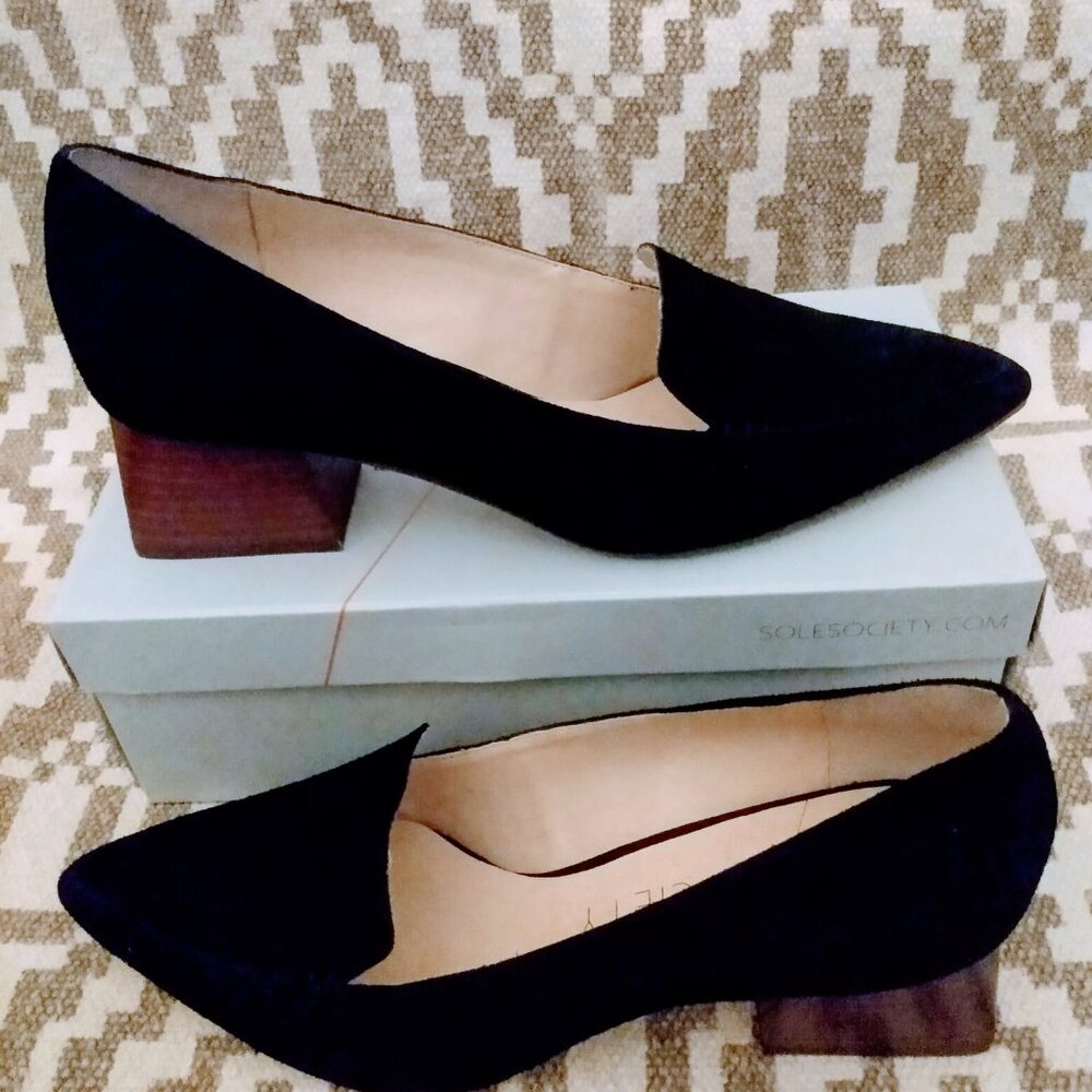 New Sole Society Women's Black Leather Pummps Size 11M